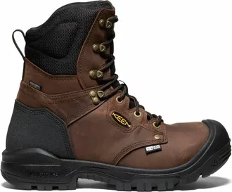 Keen Mens Independence 8 Waterproof Soft Toe Work Boots In Dark Earth/black