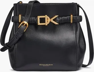 DKNY Gingham Crossbody in Blk/gold at Nordstrom