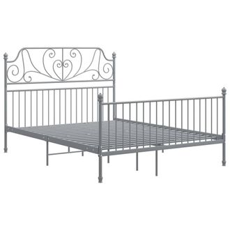 Berkfield Home Bed Frame Grey Metal 140x200 cm