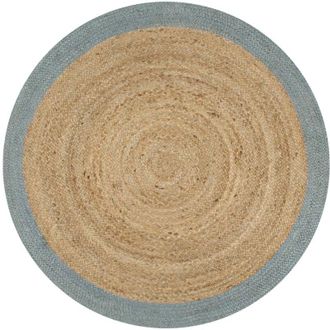 vidaXL Tappeto Lavorato a Mano in Juta con Bordo Verde Oliva 150 cm - Vidaxl