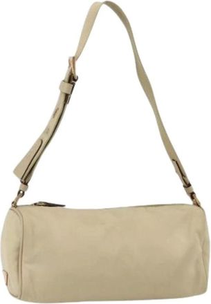 Prada Pre-owned Shoulder Bags, female, Beige, Size: ONE SIZE Pre-owned Vintage Nylon Shoulder Bag