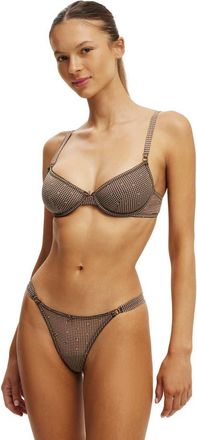 Cotton On Womens Sutton Sheer Underwire Bra in Rosy Micro Check Floral at Nordstrom, Size 32A