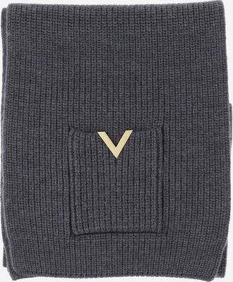 Valentino Garavani Womens Wool Scarf Gray Scarfs