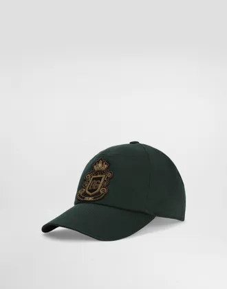 Dolce & Gabbana Cotton Gabardine Baseball Cap - Man Hats And Gloves Green Cotton 57