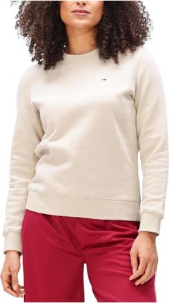Tommy Jeans Dames, Sweatshirts & Hoodies, Beige, Maat: M Katoen