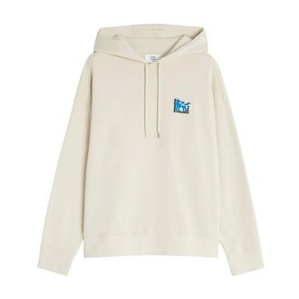 Maison Kitsun&eacute; Hoodies, male, Beige, Size: S Gallery Fox Oversize Hoodie