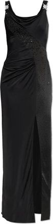 Versace Viscose-Jersey Gedrapeerde Avondjurk - Dames - Avondkleed - Zwart - S - Satijn - Kleedjes