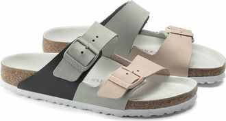 Birkenstock Womens Arizona Split Nubuck Sandal In Mineral/ Light Rose