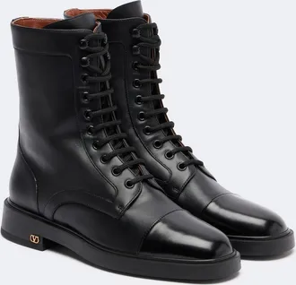 Valentino Garavani VLogo lace-up leather combat boots