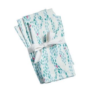Tag Ripple Block Print Cloth Napkins Set of Four Multi Color in Blue at Nordstrom