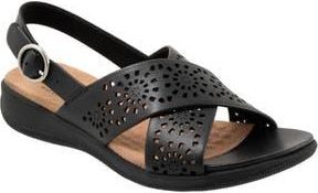 Softwalk Tillman Perforated Slingback Sandal in Black at Nordstrom Rack, Size 10.5
