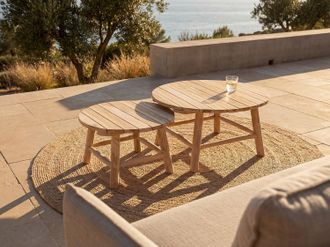 Vente-Unique Tavolino da giardino in Teak Naturale chiaro - Lotto di 2 - TULUM