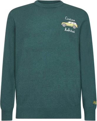 MC2 Saint Barth Cortina car hab 51 - Heren - Ronde hals truien - Groen - XL - Wol - Truien & Vesten