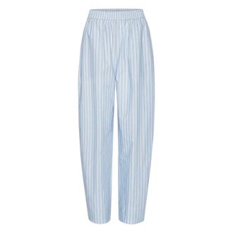 Rotate ROTATE Birger Christensen, Wide Trousers, female, Blue, Size: XS Poplin Tapered Pants