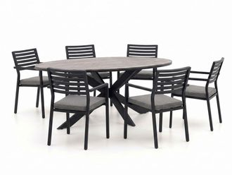 Bellagio la vita attrattiva + 15% kassakorting | Bellagio Rumo/Fidenza ovaal 220cm dining tuinset 7-delig stapelbaar