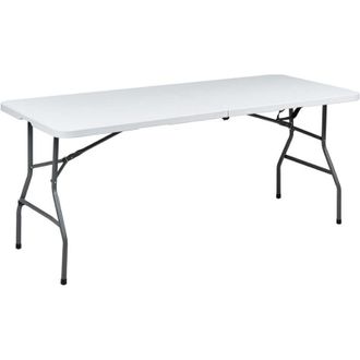Beliani Beliani - Tavolo da pranzo da giardino per 6 persone rettangolare pieghevole con gambe in metallo 180 x 74 cm Bianco Cugnoli