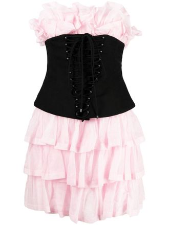 Philosophy di Lorenzo Serafini Abito con ruches - Rosa