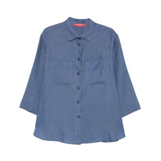 Marina Rinaldi Shirts, female, Blue, Size: 2XL Buttoned Shirt