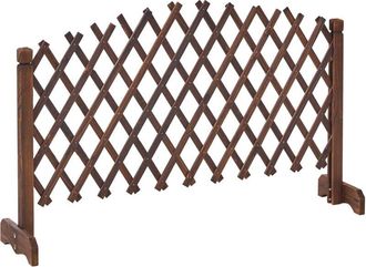 Beliani Celos&iacute;a De Jard&iacute;n Enrejado Extensible Y Plegable 122 X 70 Cm Madera De Abeto Marr&oacute;n Oscuro Pavarolo