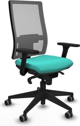 Piqueras y Crespo Piqueras Y Crespo - Horna sincro malla gris similpiel turquesa brazos 3D base piramidal ruedas 65mm engomadas