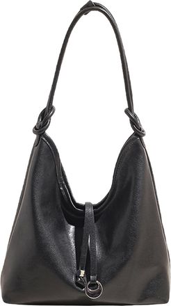 Generic Cymwer Women PU Leather Shoulder Bag Large Handbag Versatile Hobo Bag for Travel(Black) (Black)