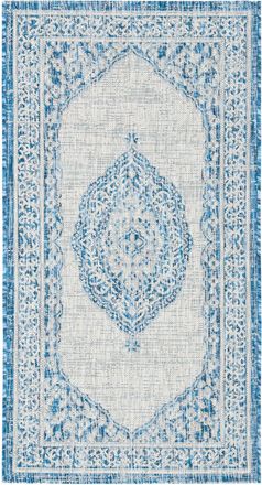 Safavieh Alfombra contempor&aacute;neo de polipropileno gris/azul, 122 x 170 cm