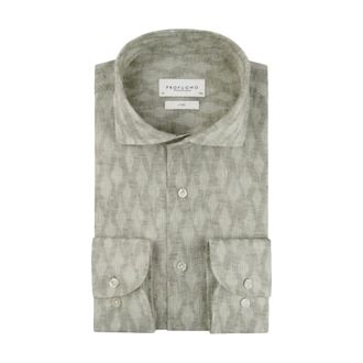 Profuomo Heren, Overhemden, Beige, Maat: L
