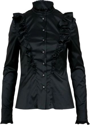 Philosophy di Lorenzo Serafini Stretch Taffeta Blouse - Dames - Overhemden - Zwart - M - Overhemden