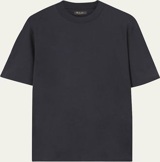 Loro Piana Mens Jersey Cotton Crewneck T-Shirt
