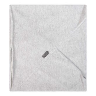 Brunello Cucinelli Monili Embroidered Triangular Scarf - female - Brunello Cucinelli - Winter Scarves - Beige - ONE SIZE - Accessories