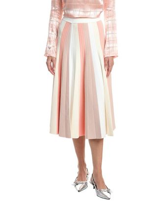 3.1 Phillip Lim Colorblock Stripe Ribbed Pleated Midi Skirt