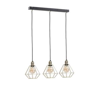 Netlighting Como Bar Pendant Ceiling Light Gold 60cm 3x E27