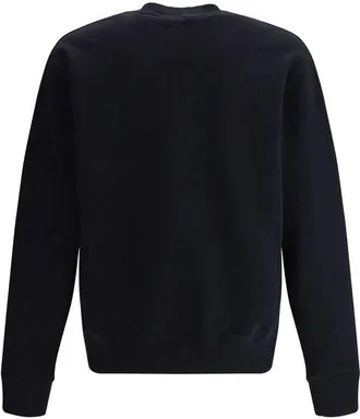 Ami Logo-Embroidered Cotton Sweatshirt - Black
