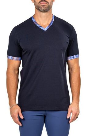 Maceoo Edison Marthyr0003 Blue Cotton V-Neck T-Shirt at Nordstrom, Size 7