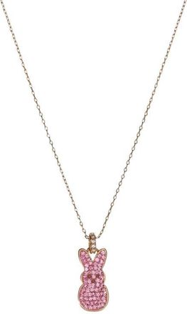 Alex and Ani Peeps Pave Pink Bunny Pendant Necklace at Nordstrom