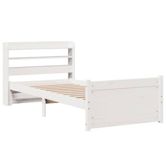 Berkfield Home Beautiful Bed Frame with Headboard without Mattress White 90x190 | Size: Single