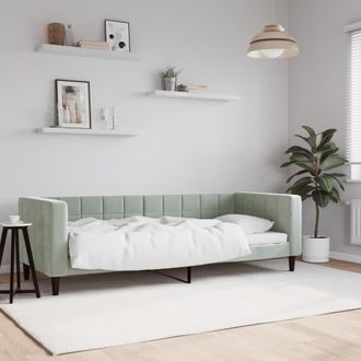 vidaXL Sof&aacute; Cama Sin Colch&oacute;n Terciopelo Gris Claro 80x200 Cm Vidaxl