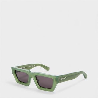 Off-white Mens Accessories Off White Manchester 53 Rectangle Full Rim Sunglasses in Green/Grey - One Size