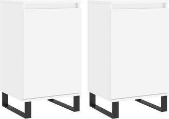 vidaXL Vidaxl - Aparadores 2 Uds Madera De Ingenier&iacute;a Blanco 40x35x70 Cm