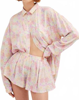 For Love & Lemons Kennedy Floral Short In Pink