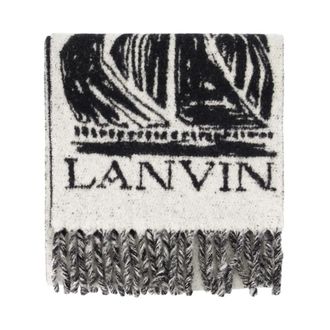 Lanvin Accessoires, Dames, Wit, ONE Size, Wol, Moeder & Dochter Wol Sjaal