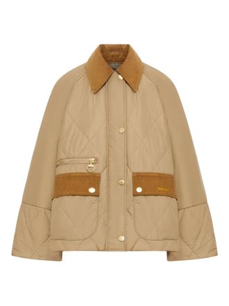 Barbour Giacca Martha con colletto a coste - Marrone