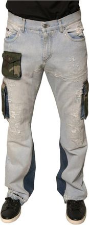 Dolce & Gabbana Cargo Denim Jeans met ritssluiting - Heren - Regular Fit Jeans - Blauw - M - Denim - Jeans