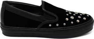 Ferragamo Velvet Sneakers - Dames - Loafers - Zwart - 35 1/2 EU - Schoenen
