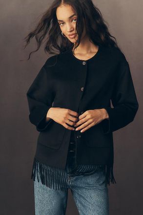 Rails Tomoko Fringed Wool-Blend Buttondown Jacket