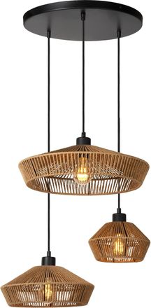 Lucide YUNKAI Dimmable Stylish Adjustable Cluster Pendant Light 3xE27 in Brown