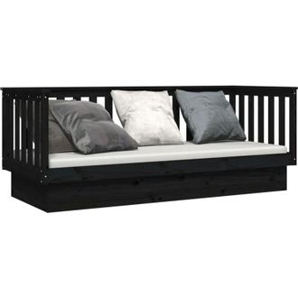 vidaXL Sof&aacute; Cama Madera Maciza De Pino Negro 75x190 Cm Vidaxl