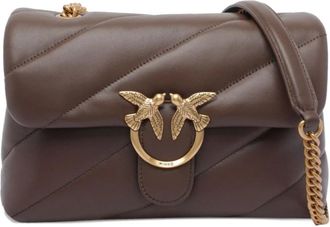 Pinko Big Love Bag Puff - Dames - Schoudertassen - Bruin - ONE Size - Leer - Tassen