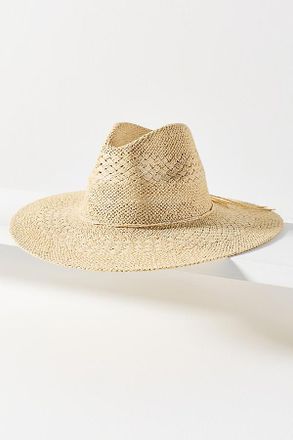 Anthropologie Woven Straw Fedora Hat