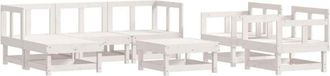 vidaXL 7 Piece Garden Lounge Set White Solid Wood Pine vidaXL